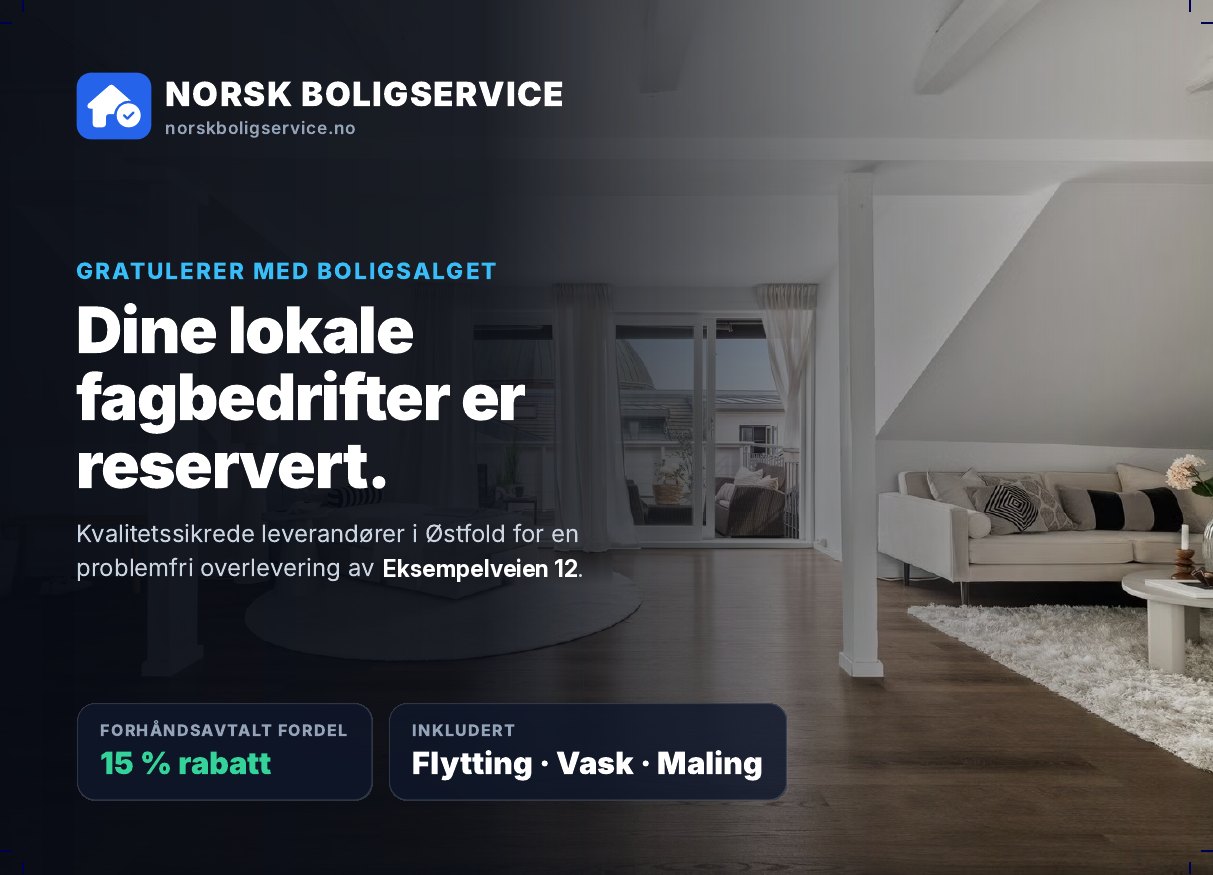 Forsiden av et ekte postkort